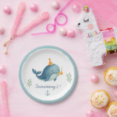 クジラ誕生日 | アホイ | キッズ航海のテーマ ペーパープレート (パーティー)