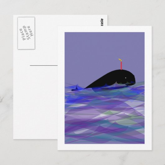 クジラ誕生日 ポストカード (正面/裏面)