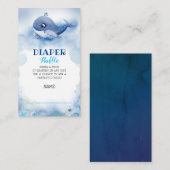 クジラ赤ちゃんシャワーおむつラッフル エンクロージャーカード (正面/裏面)