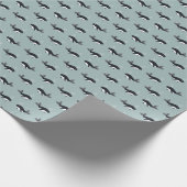 クジラ、おもしろいヴィンテージ模様。 ラッピングペーパー (角)