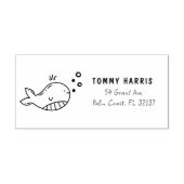 クジラ | お子様の名前と返送先住所 カスタムスタンプ ラバースタンプ (インプリント)
