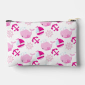 クジラ、かわいいクジラ、ピンク鯨 アクセサリーポーチ (裏面)