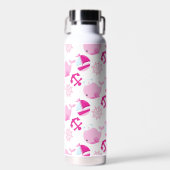 クジラ、かわいいクジラ、ピンク鯨 ウォーターボトル (正面)