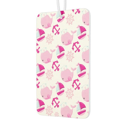 クジラ、かわいいクジラ、ピンク鯨 カーエアーフレッシュナー (左)