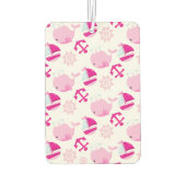 クジラ、かわいいクジラ、ピンク鯨 カーエアーフレッシュナー (裏面)