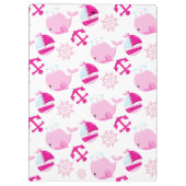 クジラ、かわいいクジラ、ピンク鯨 クリップボード (裏面)