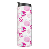 クジラ、かわいいクジラ、ピンク鯨 タンブラー (回転右)