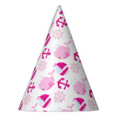 クジラ、かわいいクジラ、ピンク鯨 パーティーハット (左)