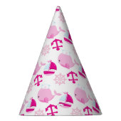 クジラ、かわいいクジラ、ピンク鯨 パーティーハット (右)