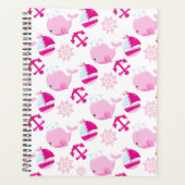 クジラ、かわいいクジラ、ピンク鯨 プランナー手帳 (正面)