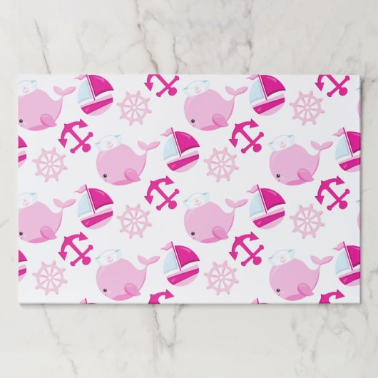 クジラ、かわいいクジラ、ピンク鯨 ペーパーパッド (正面)