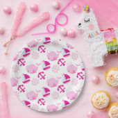 クジラ、かわいいクジラ、ピンク鯨 ペーパープレート (パーティー)