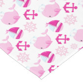 クジラ、かわいいクジラ、ピンク鯨 ミディアムテーブルランナー (コーナー)