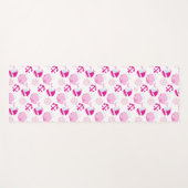 クジラ、かわいいクジラ、ピンク鯨 ヨガマット (正面(横))