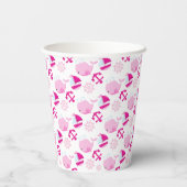 クジラ、かわいいクジラ、ピンク鯨 紙コップ (裏面)