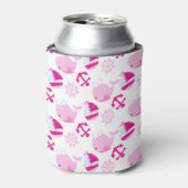 クジラ、かわいいクジラ、ピンク鯨 缶クーラー (缶正面)