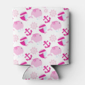 クジラ、かわいいクジラ、ピンク鯨 缶クーラー (裏面)