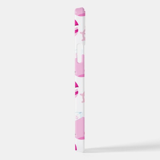 クジラ、かわいいクジラ、ピンク鯨 iPhoneケース (右側面)