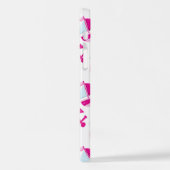 クジラ、かわいいクジラ、ピンク鯨 iPhoneケース (左側面)