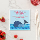 クジラ、それは双子の男の子の赤ちゃんシャワーナプキン スタンダードカクテルナプキン (インサイチュ)