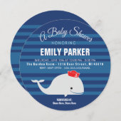 クジラ|のベビーシャワーの招待状 招待状 (正面/裏面)