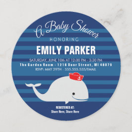 クジラ|のベビーシャワーの招待状 招待状