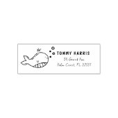 クジラ | オリジナル 子供の名前と返送先住所 セルフインキングスタンプ (デザイン)