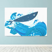 クジラ キャンバスプリント (インサイチュ (ウッドフロア))