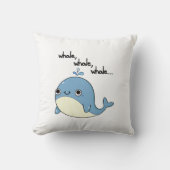 クジラ、クジラ、かわいい海の動物プリン クッション (正面)