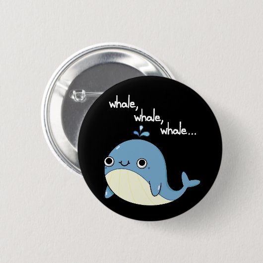 クジラ、クジラ、かわいい海の動物プンダークBG 缶バッジ (正面&裏面)