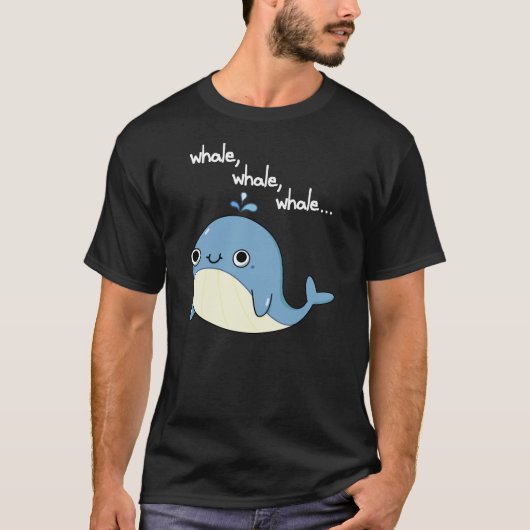 クジラ、クジラ、かわいい海の動物プンダークBG Tシャツ (正面)