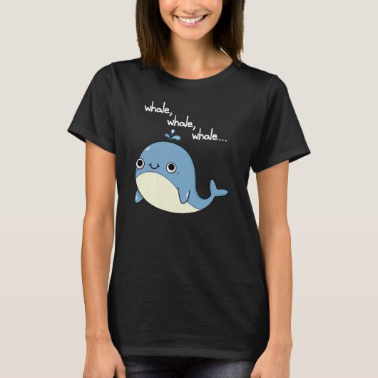 クジラ、クジラ、かわいい海の動物プンダークBG Tシャツ (正面)