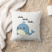 クジラ クジラ クジラ かわいい海の動物のダジャレ クッション (ブランケット)