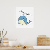 クジラ、クジラ、クジラ かわいい海の動物のパロディ ポスター (キッチン)