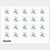 クジラ、クジラ、クジラ かわいい海の動物のパロディ ラウンドシール (シート)