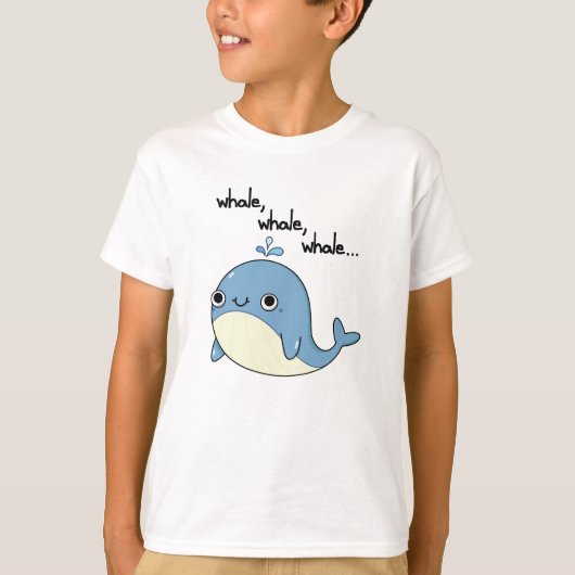 クジラ、クジラ、クジラ かわいい海の動物のパロディ Tシャツ (正面)