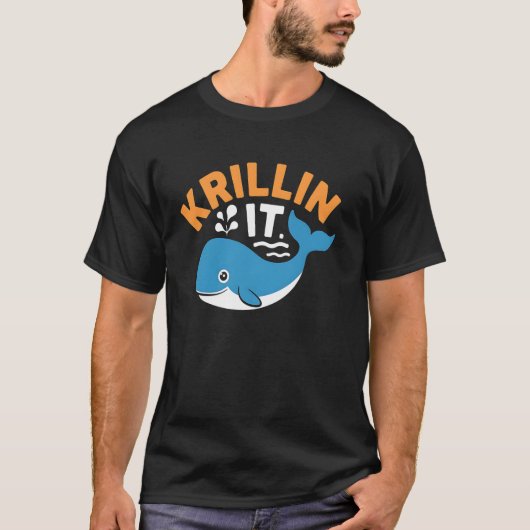 クジラ・クリリンで笑っちゃう 海好きのためのおもしろパーカー Tシャツ (正面)