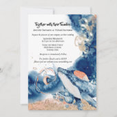 クジラ·ゼリー魚海·ブルー·オレンジ·シー 招待状 (正面)