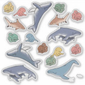 クジラ タコ サメ ステッカー シール (正面)