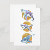 クジラ・トリオフライ浮きと夢 サンキューカード (正面/裏面)