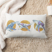 クジラ・トリオフライ浮きと夢 ランバークッション (ブランケット)