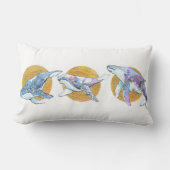 クジラ・トリオフライ浮きと夢 ランバークッション (正面)