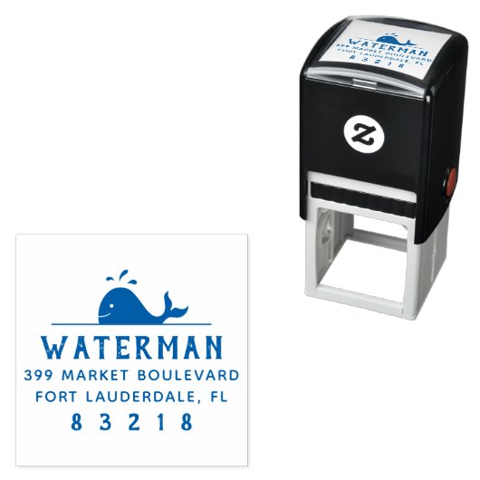 クジラ |ファミリ航海のー名差出人住所 セルフインキングスタンプ (インサイチュ)