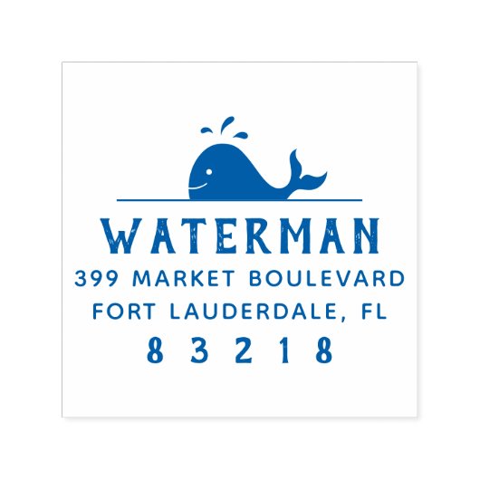 クジラ |ファミリ航海のー名差出人住所 セルフインキングスタンプ (デザイン)