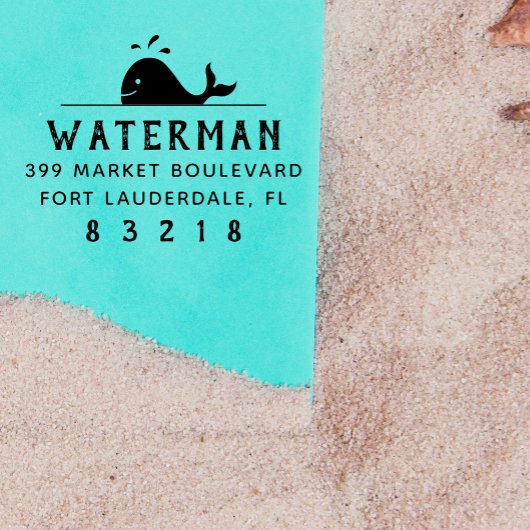 クジラ |ファミリ航海のー名差出人住所 セルフインキングスタンプ