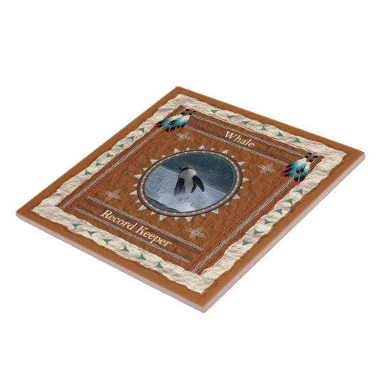 クジラ – レコードキーパーの陶磁器の瓦 タイル (側面)