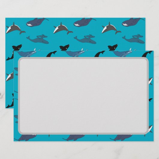 クジラ 便箋 (正面/裏面)