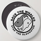 クジラ-動物権--を救って下さい 缶バッジ (正面&裏面)