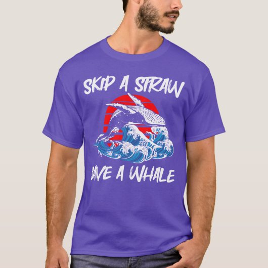 クジラ 動物 保護 釣り ファミリー Tシャツ (正面)