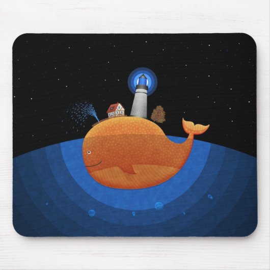 クジラ(夜) マウスパッド (正面)